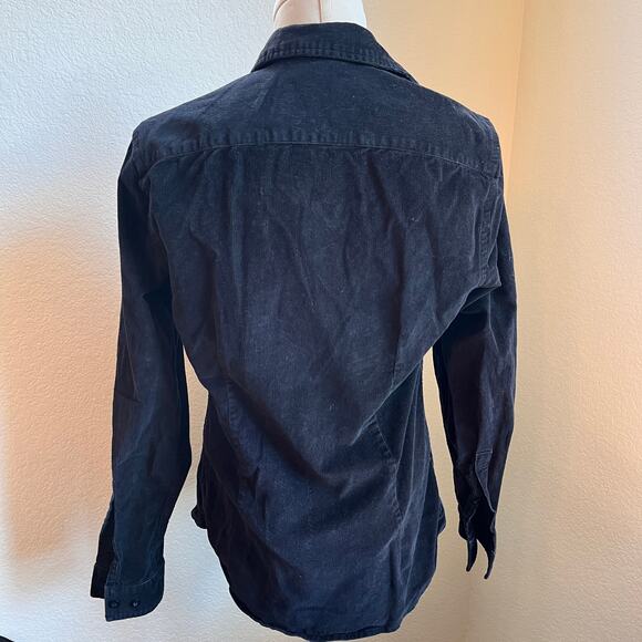 ASOS Black corduroy shirt jacket button down long sleeve Womens XS shacket - Picture 4 of 8